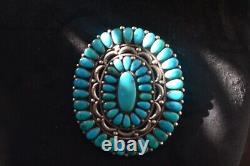 0versized Alice Quam Sterling Silver Morenci Turquoise Pin/pendant