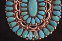 0versized Alice Quam Sterling Silver Morenci Turquoise Pin/pendant