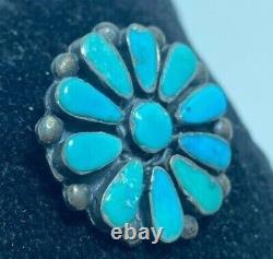 1 1960s Native American Petit Point Sterling Silver Cluster Pin Brooch Vtg