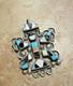 1 5/8 Excellent Old Pawn Zuni Sterling Silver Multi-stone Kachina Dancer Pin