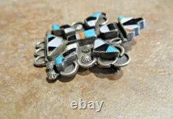 1 5/8 EXCELLENT Old Pawn Zuni Sterling Silver Multi-Stone KACHINA DANCER Pin