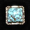 14k Gold Navajo & Spiderweb Turquoise Tie Tack/pin By Ed Kee