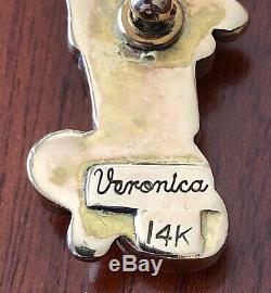 14k Gold Veronica Poblano Vintage Mickey Mouse Zuni Pin