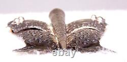 1935 NAVAJO Native American Indian Silver 3 Dimensional BUTTERFLY PIN 2¼ x 3