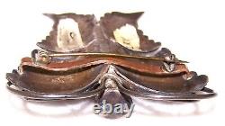 1935 NAVAJO Native American Indian Silver 3 Dimensional BUTTERFLY PIN 2¼ x 3
