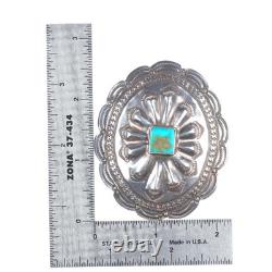 1940's Vintage Navajo sterling silver turquoise concho pin/brooch withturquoise