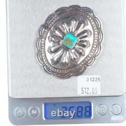 1940's Vintage Navajo sterling silver turquoise concho pin/brooch withturquoise