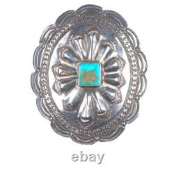 1940's Vintage Navajo sterling silver turquoise concho pin/brooch withturquoise