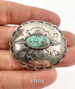 1940s Fred Harvey Era Navajo Arrow Sterling Silver Royston Turquoise Pin Brooch