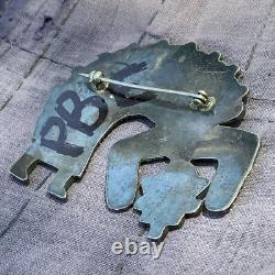 1950s BEST Large Big Rainbow Man Native Zuni sterling Inlaid Inlay Pin Brooch