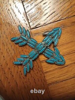 1950s Vintage Bolo Tie Sancrest Arrows Southwest Simulated Turquoise