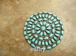 2 1/2 VERY FINE Vintage Navajo BEGAY Turquoise Cluster Pin & Pendant