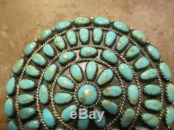 2 1/2 VERY FINE Vintage Navajo BEGAY Turquoise Cluster Pin & Pendant