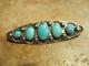 2 3/8 Extra Fine Old Fred Harvey Era Navajo Graduated Sterling Turquoise Pin