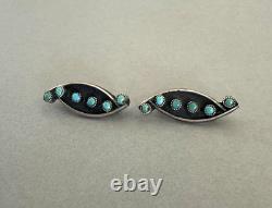 2 Old Pawn Zuni Sterling Silver and Turquoise Pins