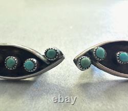 2 Old Pawn Zuni Sterling Silver and Turquoise Pins