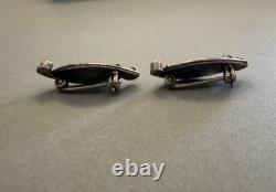 2 Old Pawn Zuni Sterling Silver and Turquoise Pins