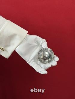 2 Suzie James Navajo Sterling Silver Stamped Concho Brooch Pin