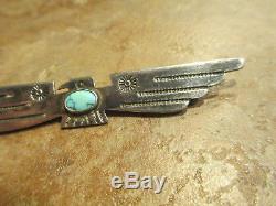 3 Extra Fine OLD Fred Harvey Era Navajo Sterling Turquoise THUNDERBIRD Pin