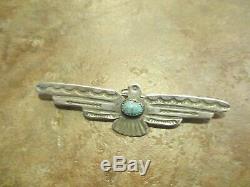 3 REAL OLD Fred Harvey Era Navajo Sterling Silver Turquoise THUNDERBIRD Pin