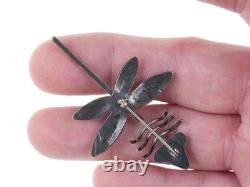 30's-40's Navajo silver turquoise dragonfly pin
