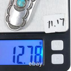30's-40's Navajo stamped sterling silver pin with nice turquoise