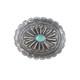 30's-40's Navajo Sterling Silver And Turquoise Repousse Concho Pin