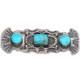 30's-40's Vintage Navajo Sterling Silver 3 Stone Turquoise Pin/brooch