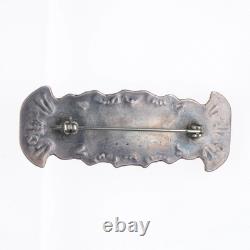 30's-40's Vintage Navajo sterling silver 3 stone turquoise pin/brooch