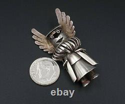 3D Hopi Sterling Silver Kachina Shaman Pendant Totem Pin Brooch 2 OS560