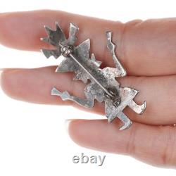 40's-50's Navajo stamped silver kachina pin