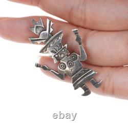40's-50's Navajo stamped sterling silver kachina pin