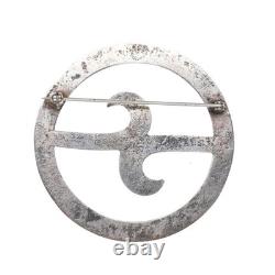 40's-50's Vintage Native American sandcast silver pin with turquoise