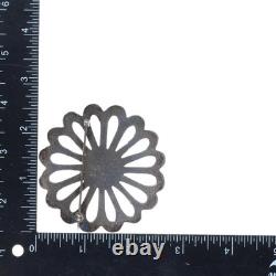 40's-50's large Navajo cast sterling silver pin