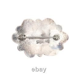 50's-60's Vintage Navajo sterling silver turquoise cluster pin/brooch