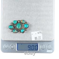 50's-60's Vintage Navajo sterling silver turquoise cluster pin/brooch