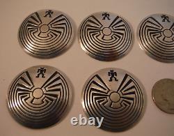 9 Vintage NATIVE AMERICAN Sterling Silver MAN IN THE MAZE Belt CONCHOS Handmade