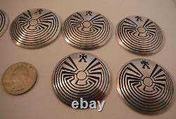 9 Vintage NATIVE AMERICAN Sterling Silver MAN IN THE MAZE Belt CONCHOS Handmade