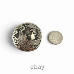 925 Sterling Silver Native American Brooch 22.8g