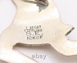 925 Sterling Silver Vintage Brooch Pin NAVAJO BEGAY Man Playing Music BP11209