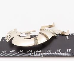 925 Sterling Silver Vintage Brooch Pin NAVAJO BEGAY Man Playing Music BP11209