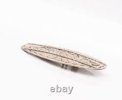 925 Sterling Silver Vintage Brooch Pin WYLIE NAVAJO Carved Sleeping Man BP10807