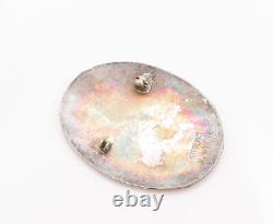 925 Sterling Silver Vintage Brooch Pin WYLIE NAVAJO Carved Sleeping Man BP10807
