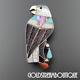 99 Carlene C. Leekity Zuni Sterling Silver Gemstone Inlay Eagle Brooch Pendant