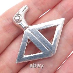 ALVIN NAVAJO Old Pawn 925 Sterling Silver Vintage Bird Tribal Pin Brooch