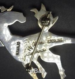 ALVIN YELLOWHORSE Vintage NAVAJO Sterling Silver CHANNEL INLAY Horse PIN/BROOCH