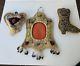 Antique C1900 Native American Indian Beaded Whimsey Frame Shoe Heart Pin Cushion