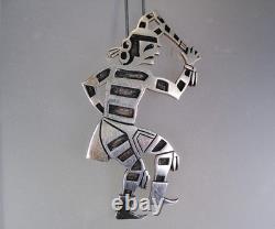AUTHENTIC OLD Billie Ray Hawee HOPI STERLING SILVER KOSHARE CLOWN KACHINA PIN