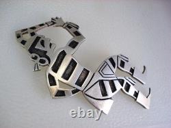 AUTHENTIC OLD Billie Ray Hawee HOPI STERLING SILVER KOSHARE CLOWN KACHINA PIN