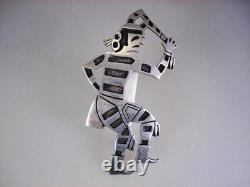 AUTHENTIC OLD Billie Ray Hawee HOPI STERLING SILVER KOSHARE CLOWN KACHINA PIN